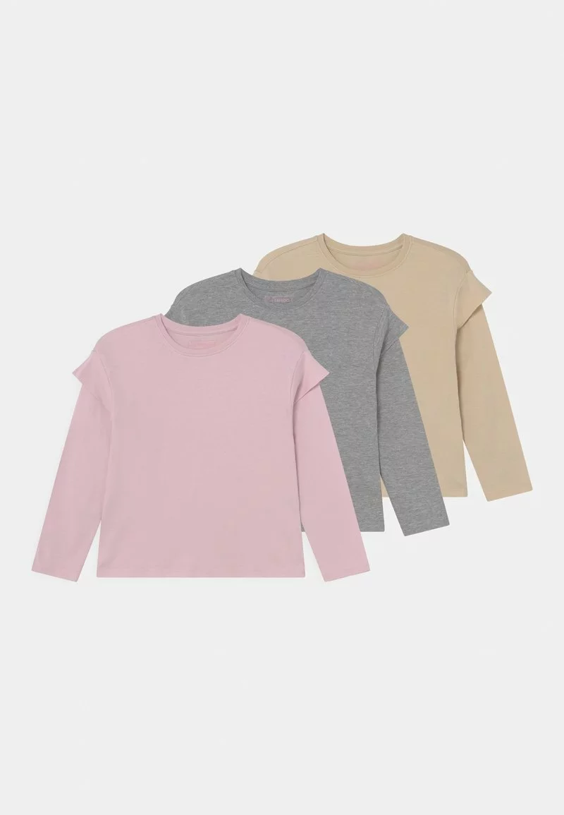 Friboo 3 PACK - Langarmshirt - Purple /beige/mottled Grey, Kinder
