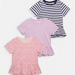 Friboo PEPLUM HEM TEE 3 PACK - T-Shirt Print - Pink - 402_purple - 404_dark Blue - 503, Kinder